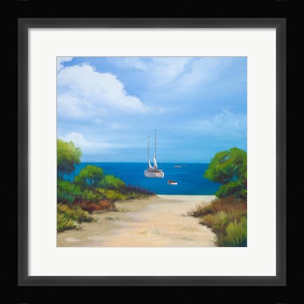 Framed Sailboat on Coast II Print