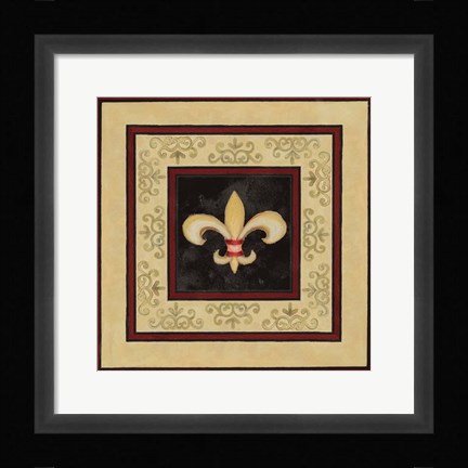 Framed Fleur de Lys I Print