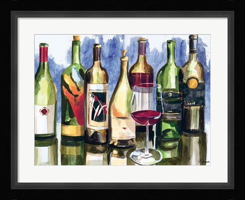 Framed Bottles Reflect II Print
