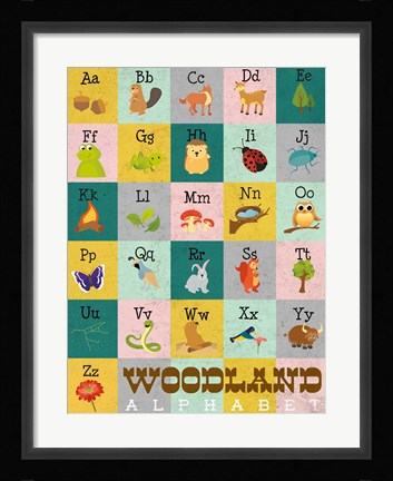 Framed Woodland Alphabet Print