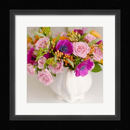 Framed Radiant Bouquet Square Print