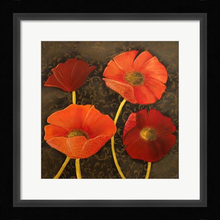 Framed Gilded Floral I Print