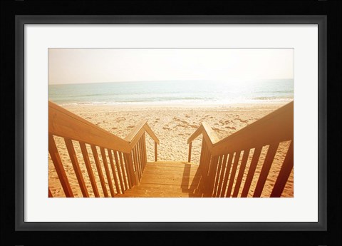 Framed Beach Stairs Print