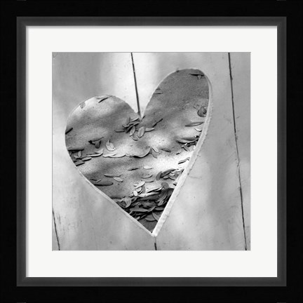 Framed B&amp;W Heart Full of Love Print