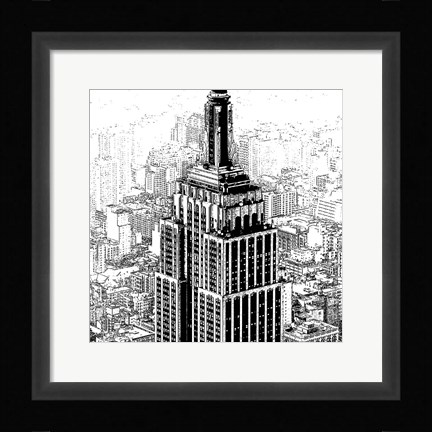 Framed Empire State Sketch Print