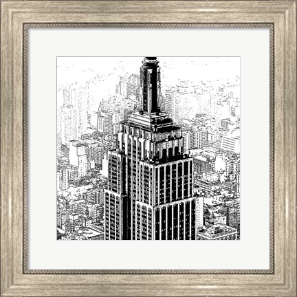 Framed Empire State Sketch Print