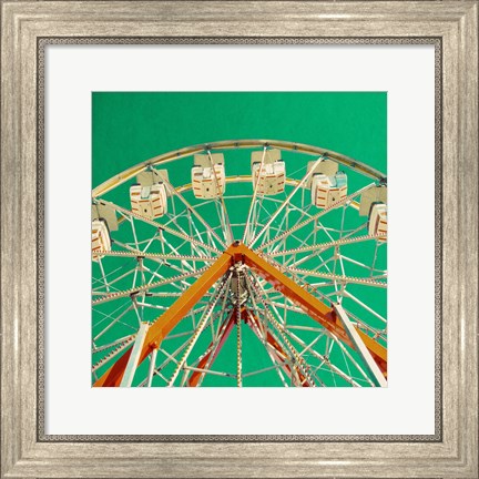 Framed Green Ferris Wheel Print