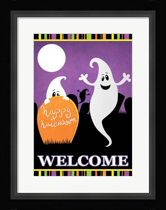 Framed Halloween Ghost I Print