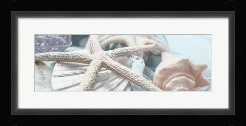 Framed Gold Seashells I Print