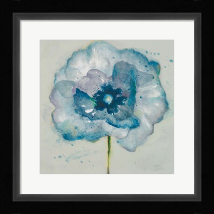 Framed Flower in Blue II Print