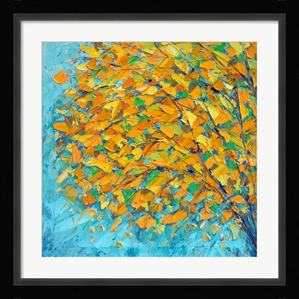 Framed Autumn On Teal Print