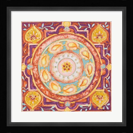 Framed Pink Medallion I Print