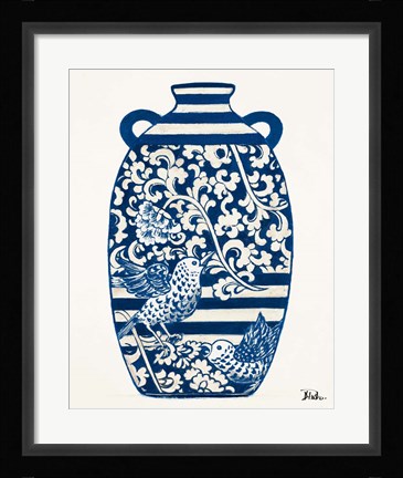 Framed Indigo Pottery I Print