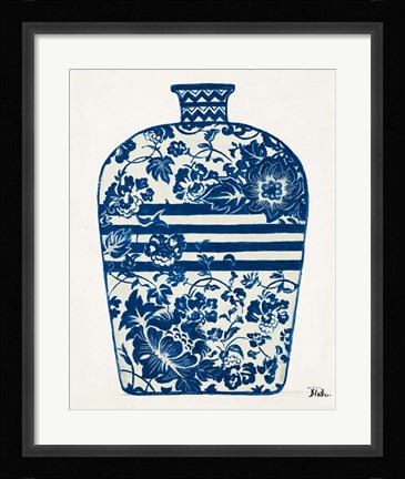 Framed Indigo Pottery II Print