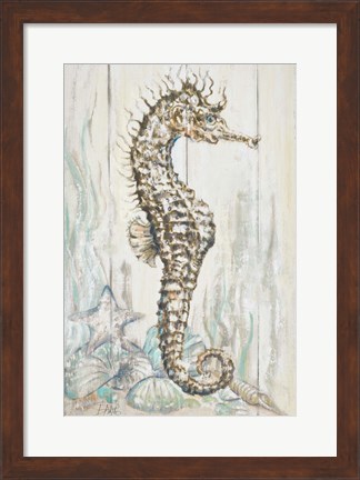 Framed Antique Sea Horse I Print