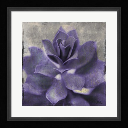 Framed Lavender Succulent I Print