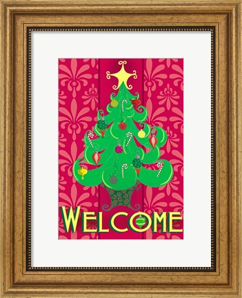 Framed Christmas Tree Welcome Print