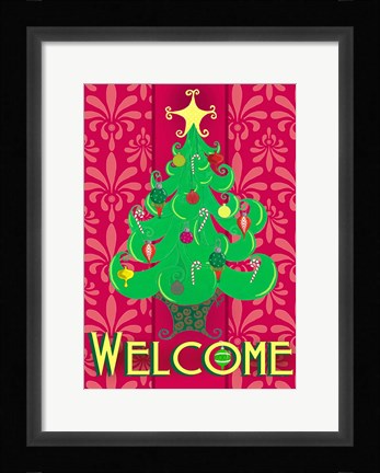 Framed Christmas Tree Welcome Print