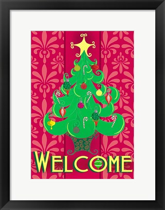 Framed Christmas Tree Welcome Print