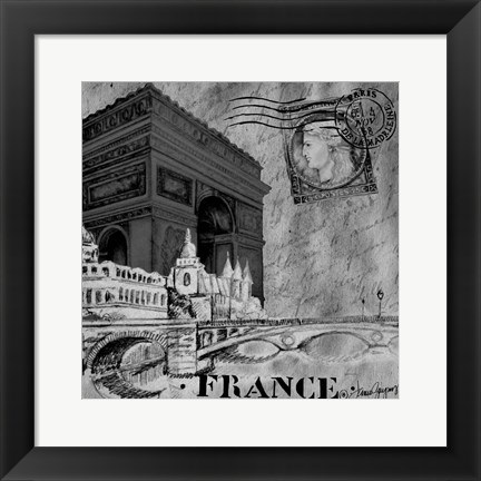 Framed Parisian Wall Black II Print