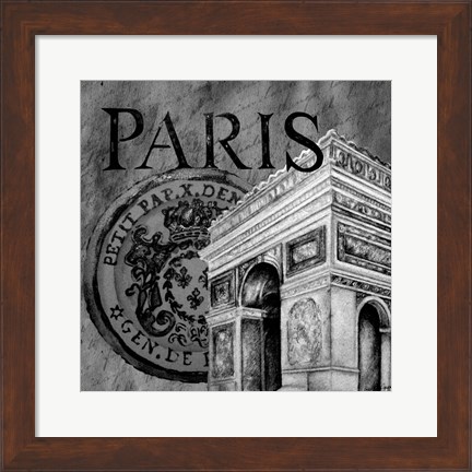 Framed Parisian Wall Black IV Print