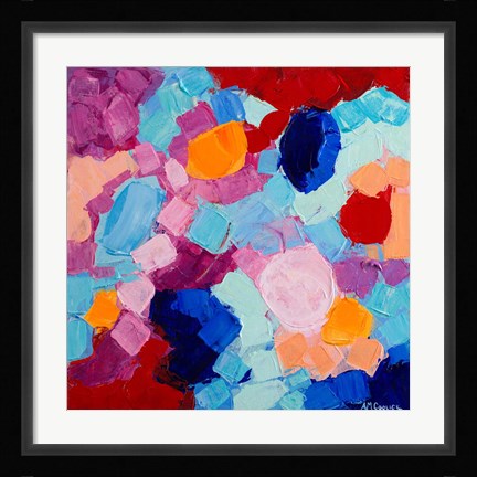 Framed Flower Amoebic Party I Print