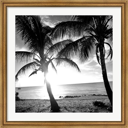Framed BW Bimini Sunset I Print