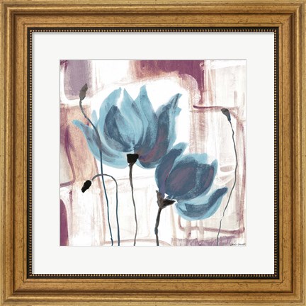 Framed Blue Magnolias II Print