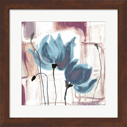 Framed Blue Magnolias II Print