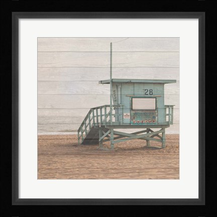 Framed Life Guard White Wash Print