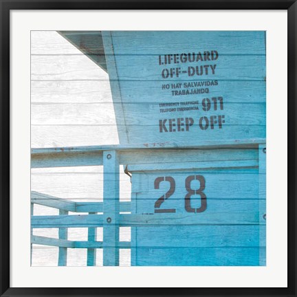 Framed Life Guard Beach Shack Print