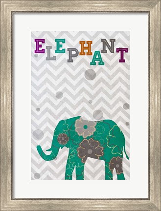 Framed Emerald Elephant Print