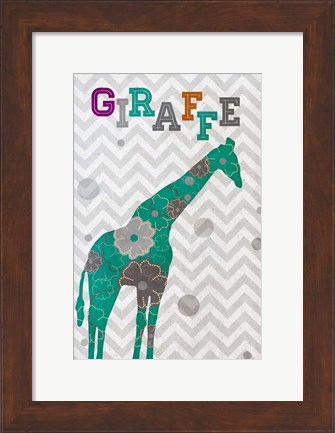 Framed Emerald Giraffe Print
