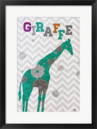 Framed Emerald Giraffe Print