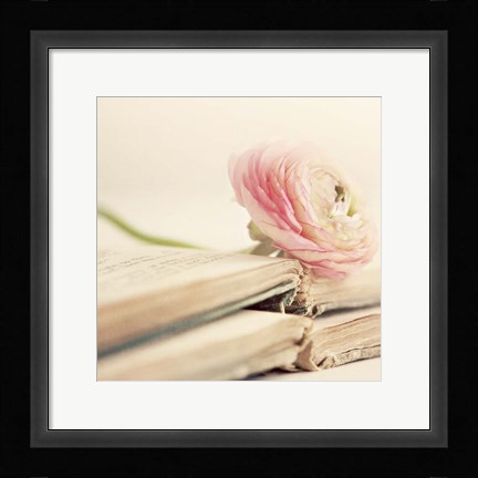 Framed Peony Books Square Print