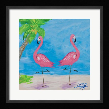 Framed Fancy Flamingos IV Print