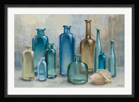 Framed Glass Bottles Print