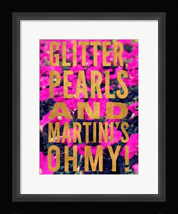 Framed Glittery Flower III Print