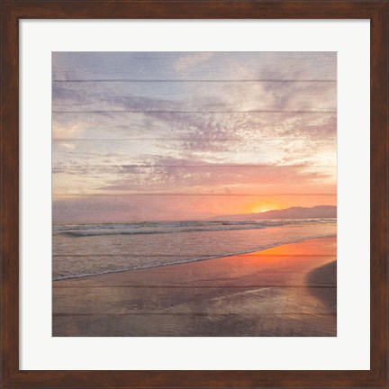 Framed Beach Wood White Print