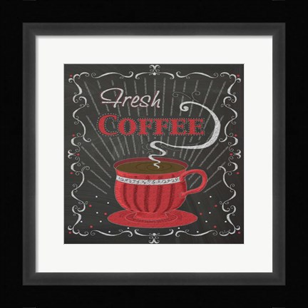 Framed Coffee Chalk Square I Print