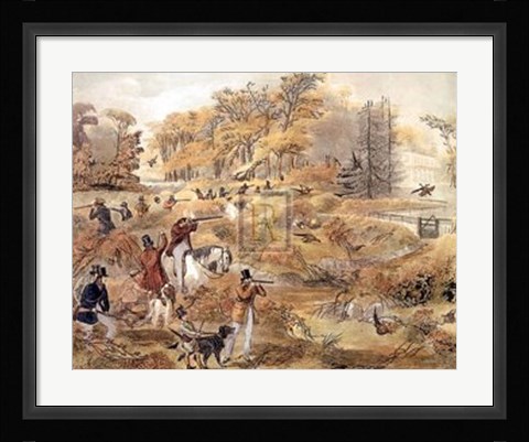 Framed Battue Shooting Print
