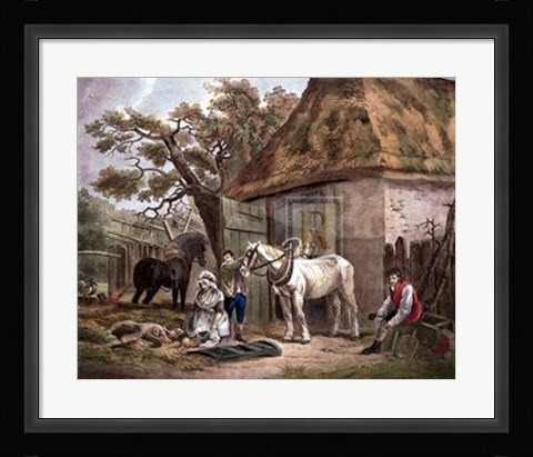 Framed Feeding the Pigs Print