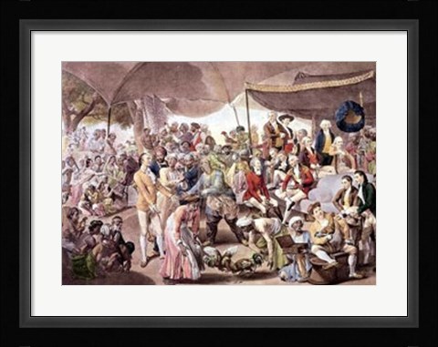 Framed Colonel Mordaunts's Cock Match Print