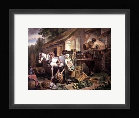 Framed Preparing for Market Print