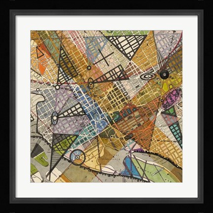 Framed Modern Map of D.C. Print