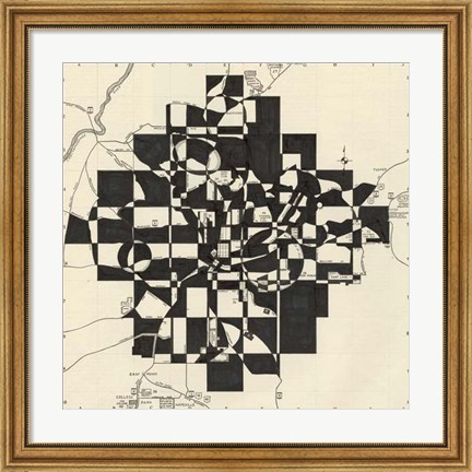 Framed Modern Map of Atlanta Print