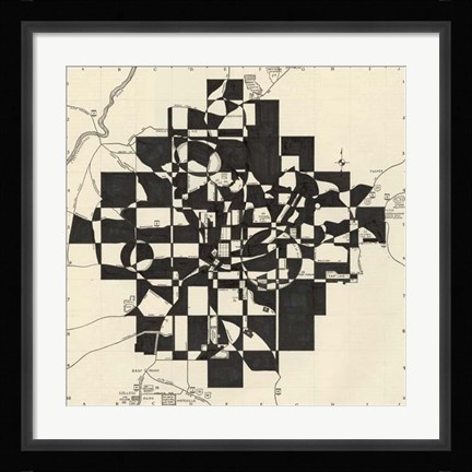 Framed Modern Map of Atlanta Print
