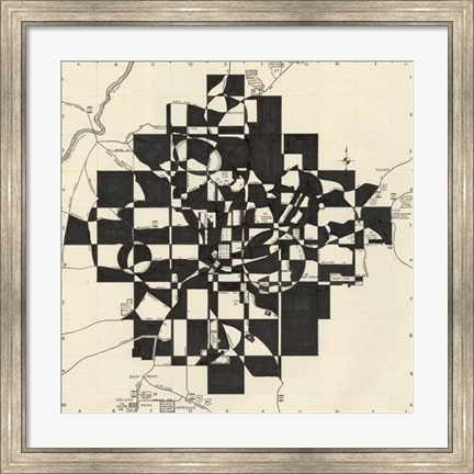 Framed Modern Map of Atlanta Print