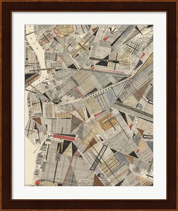 Framed Modern Map of Brooklyn Print