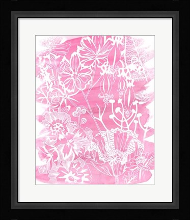 Framed Fuchsia Bouquet I Print